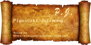 Pigniczki Julianna névjegykártya